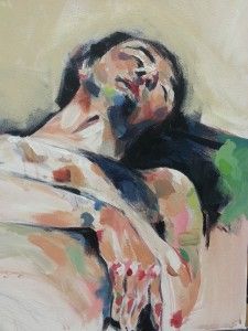 sleeping, male, nude, sleeping, colour, acrylic