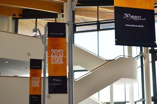 Branded banners at the Festival of Ideas