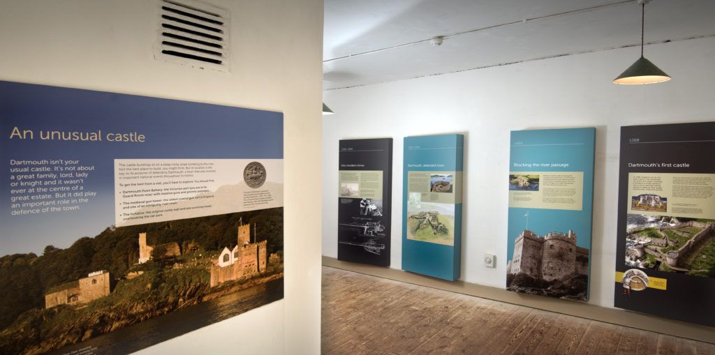 New panels throughout the Castle tell the story of Dartmouth's past © English Heritage