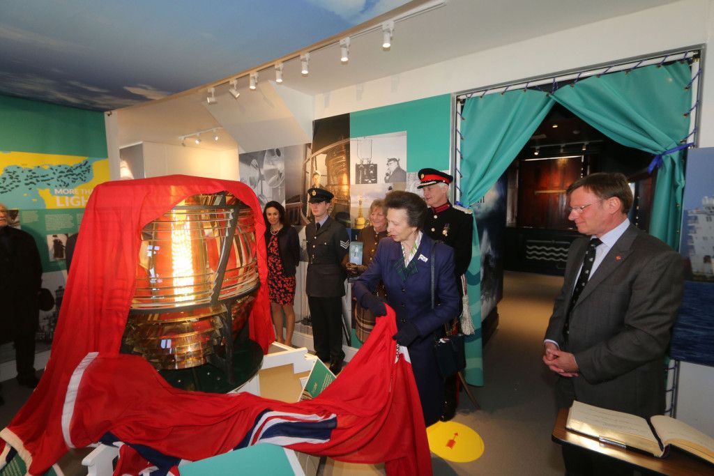 Princess Anne unveils the lens at the launch of the visitor centre