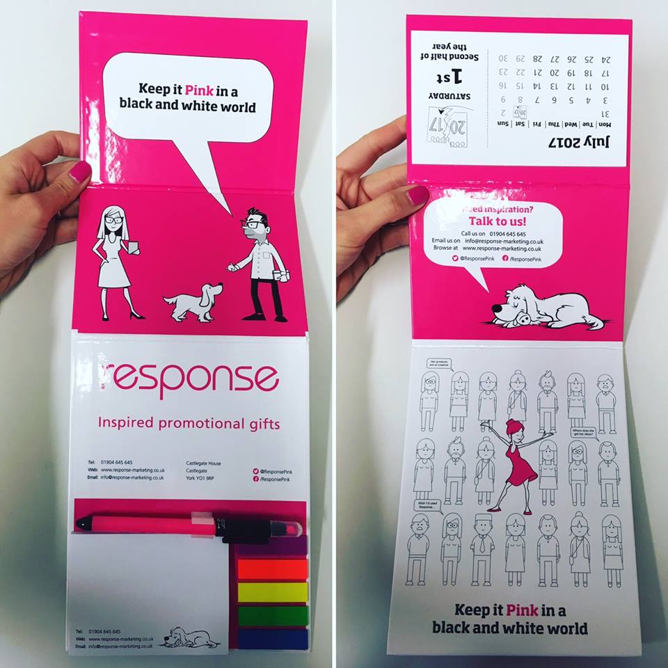 Characters applied to a promotional calendar
