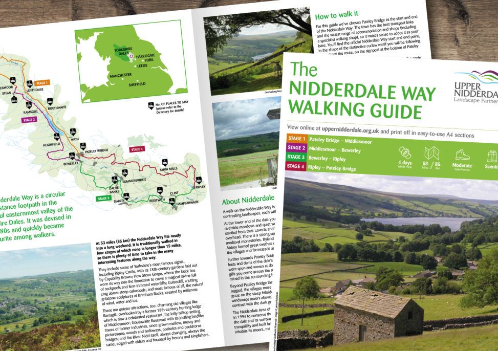 Design of a series of walking guides for Upper Nidderdale Landscape Partnership