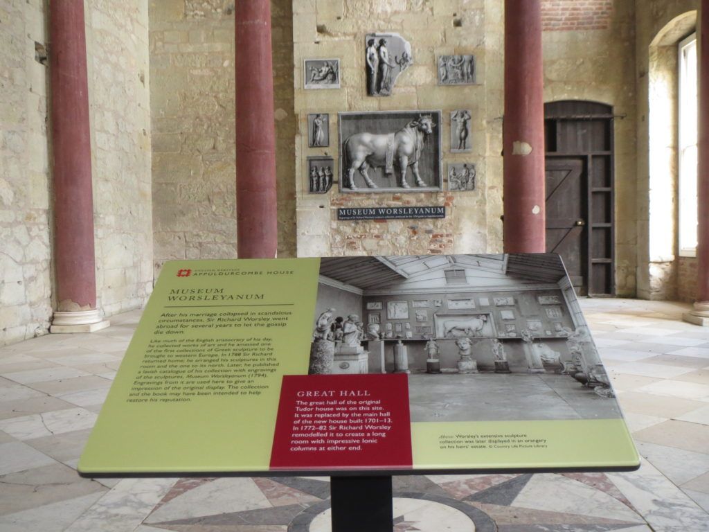 Interior panel and wall panels at Appuldurcombe House, Isle of Wight