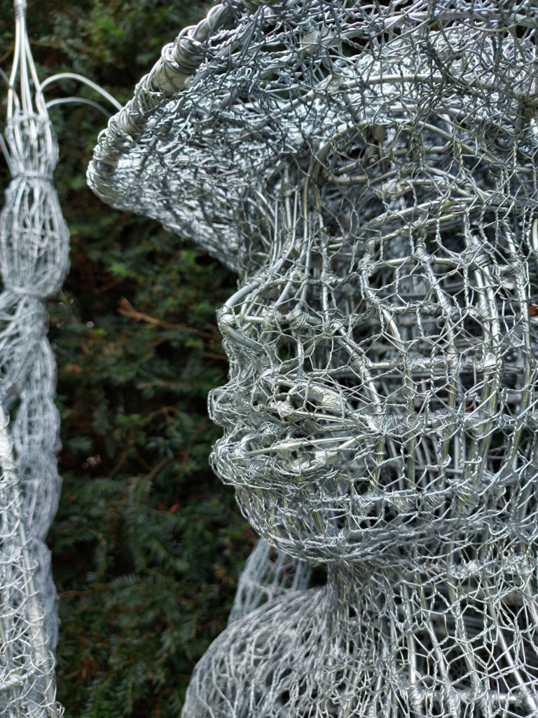 A detail of 'Plantations' – a wire sculpture by Carl Gabriel