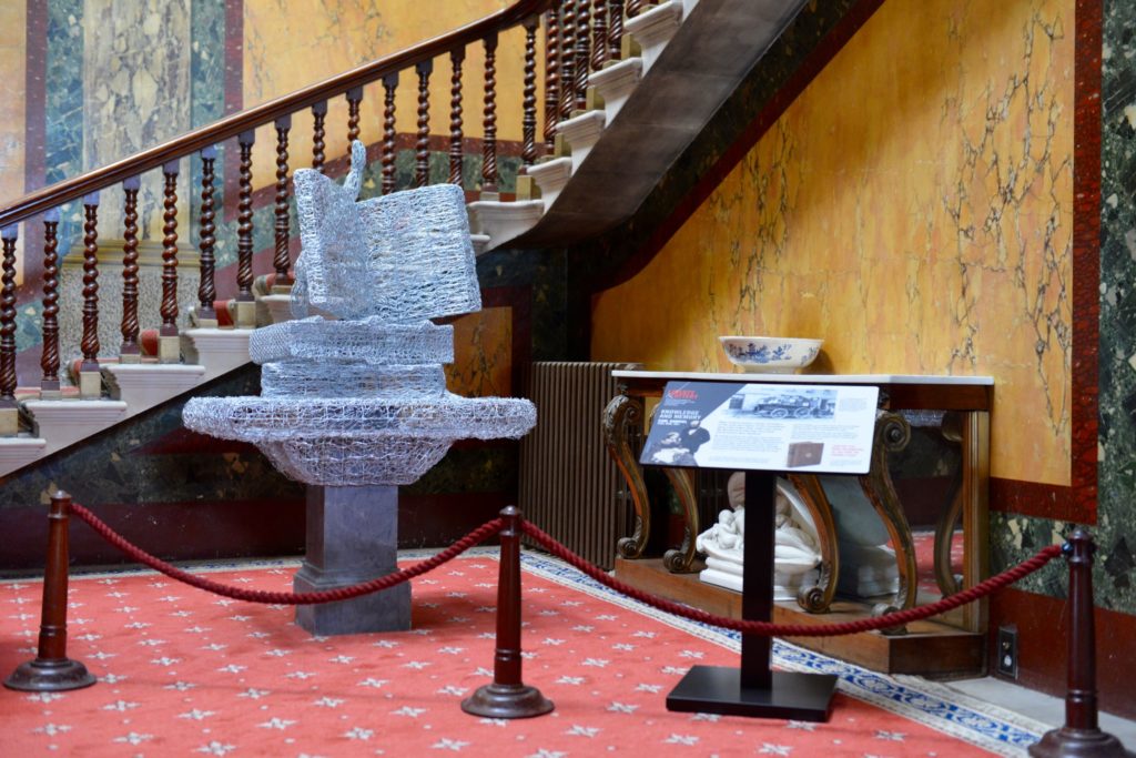 Sculpture and panel in the entrance Hall (image © Sarah K Jackson)