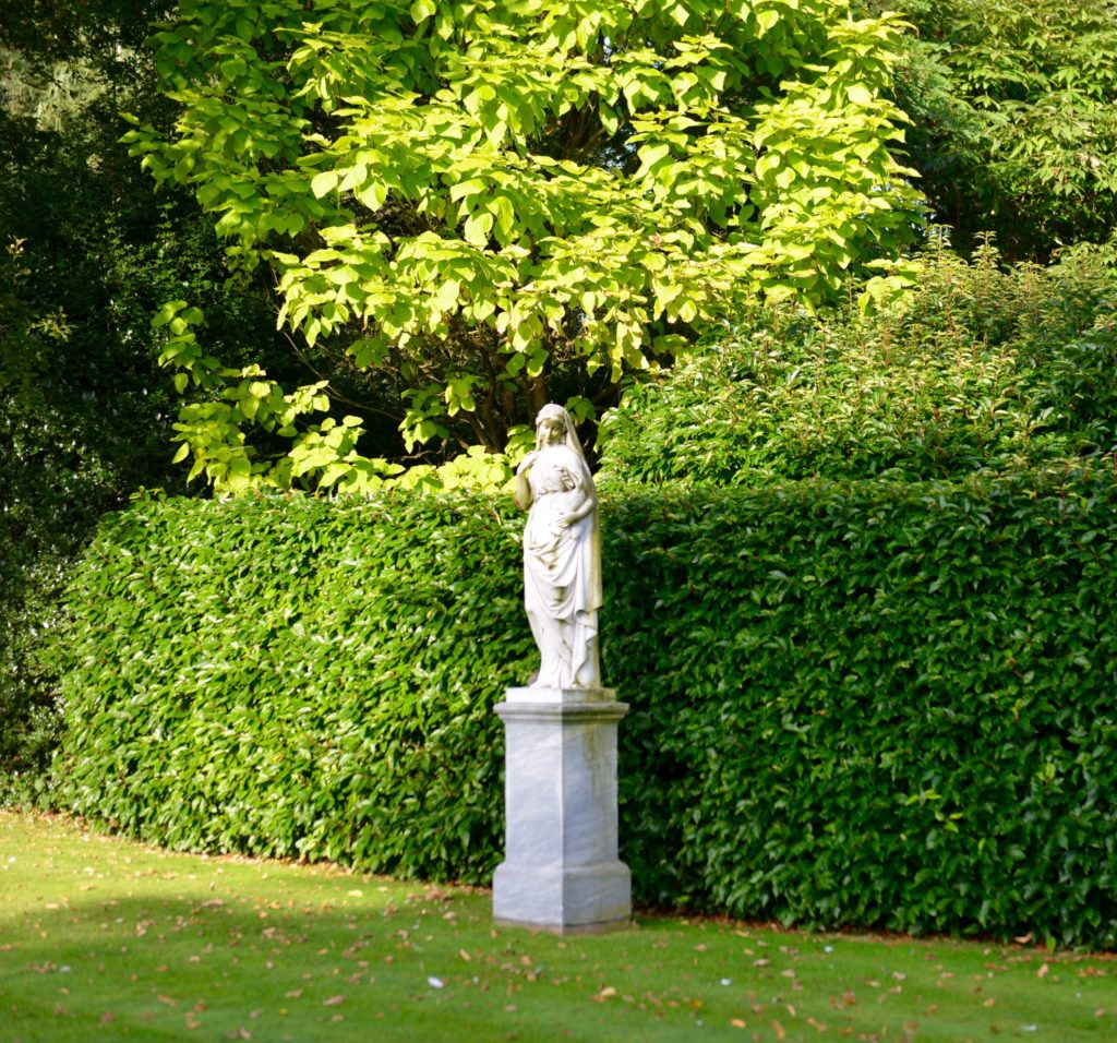 Sculpture in the gardens. Some plinths in the garden were empty, so they are used as bases for Carl's work