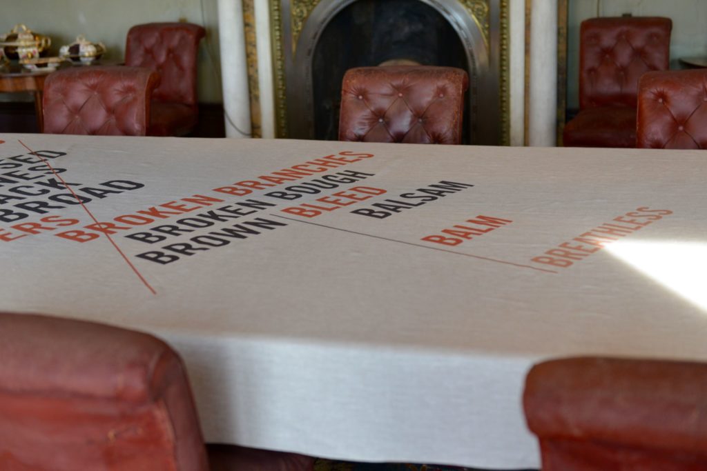 Printed tablecloth in the Dining Room (image © Sarah K Jackson)