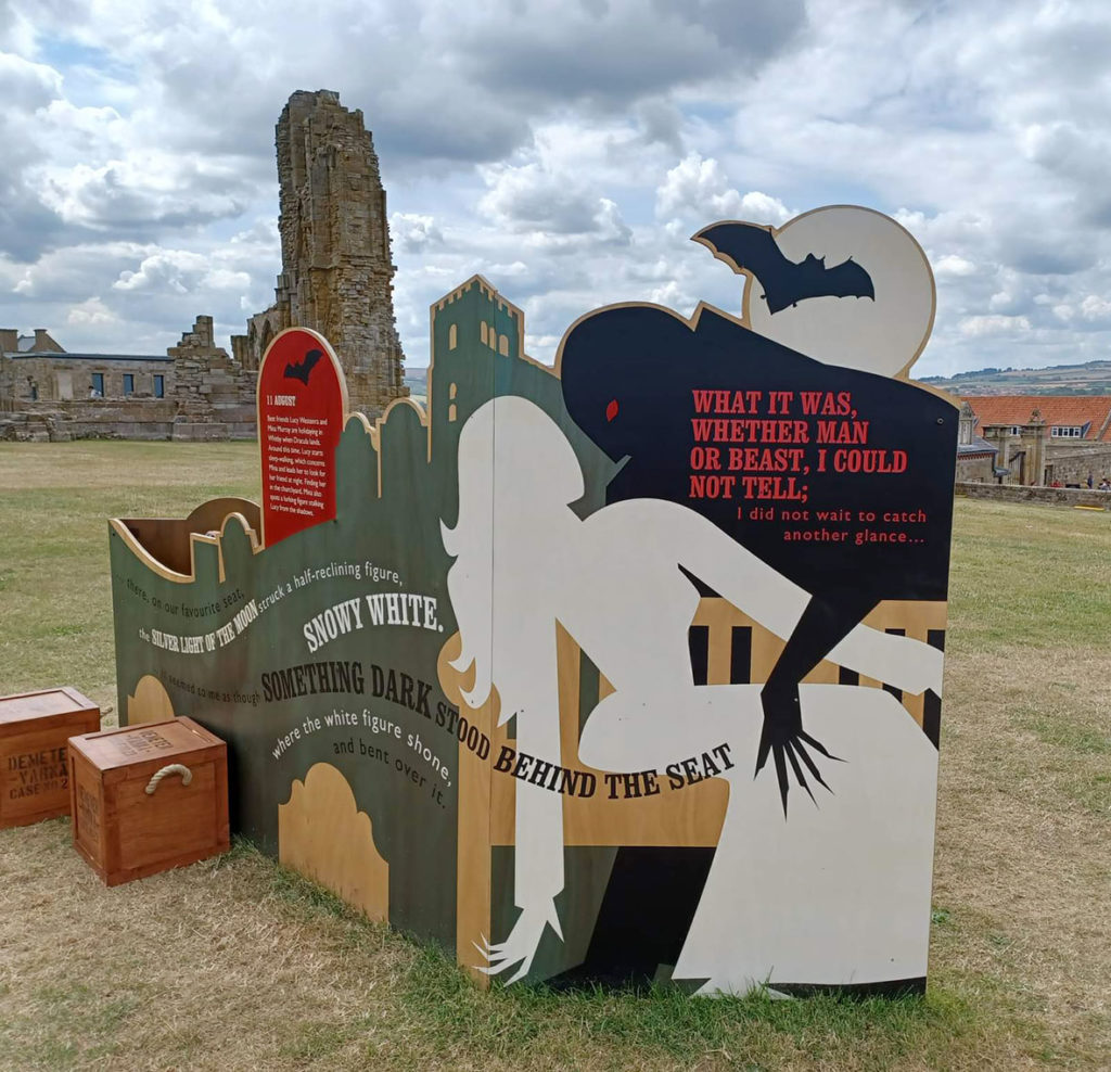 Lucy wanders into the graveyard, to her favourite seat, and is seen with a dark figure leaning over her (Photo: Andy Wedge)